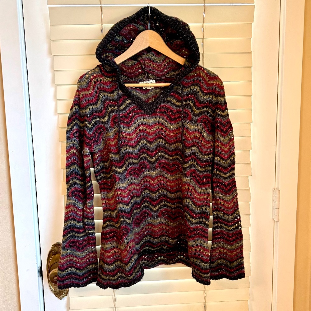Royal Robbins open-knit hoodie sweater, size L